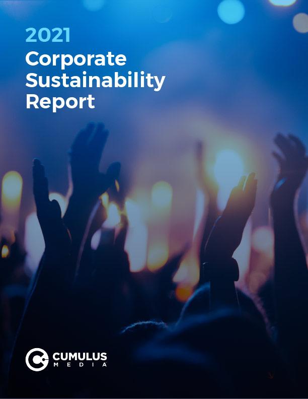 Cover image of the Cumulus Media 2021 Corporate Sustainability Report PDF